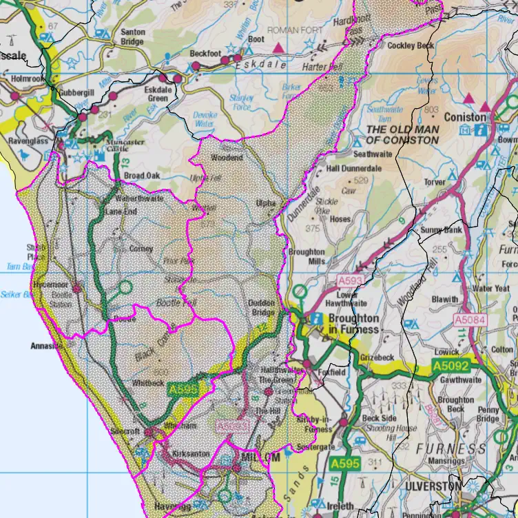 Millom Locality Map with labels
